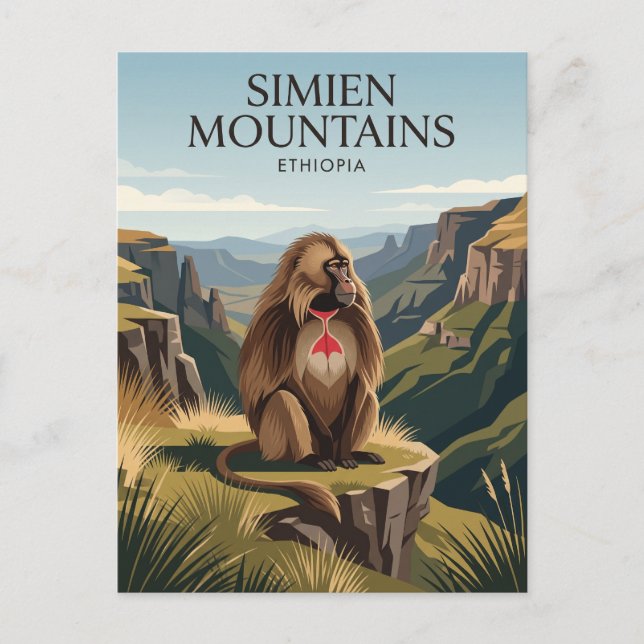 Simienbergen Etiopien Vykort (Framsida)