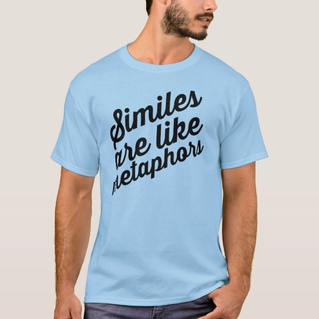 Similes är den lika metafort-skjortan t-shirt (Framsida)