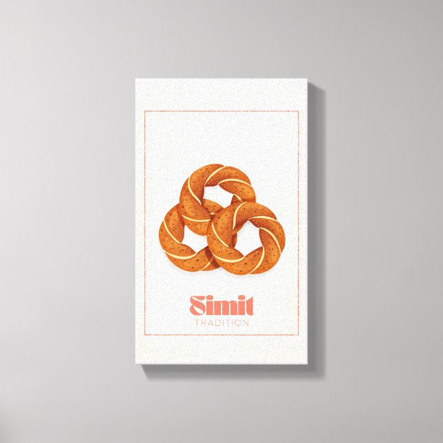 Simit Turkiskt Sesambröd Traditionell Canvas Poste (Framsida)