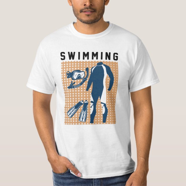Simkläder och simdator t shirt (Framsida)