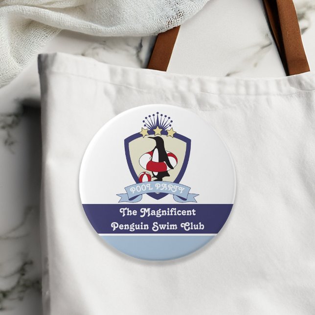 Simklubb Vapen Cute Penguin Sommar Kul Barn Knapp (Skapare uppladdad)