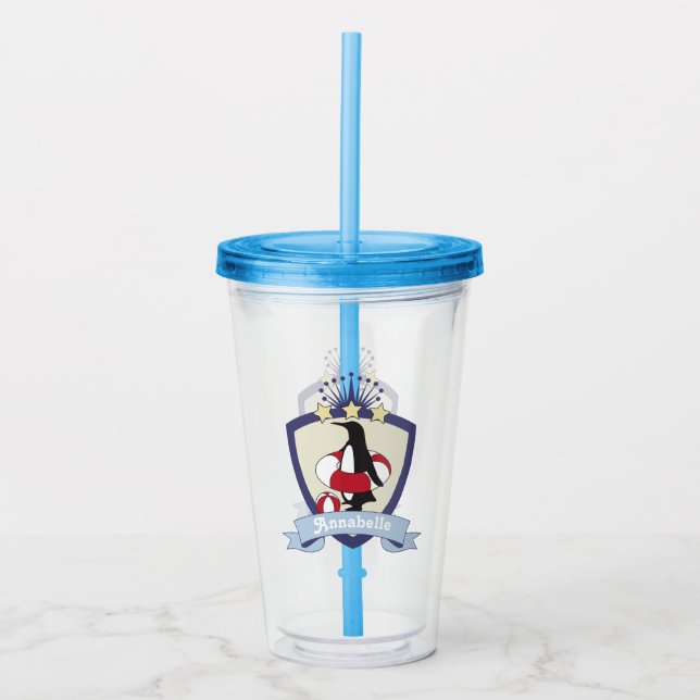 Simklubbens vapen Söt pingvin sommar barn Take Away Mugg (Framsida)
