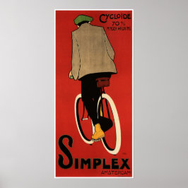 SimLEX Amsterdam Nederländska ad Vintage Cycle Pos Poster