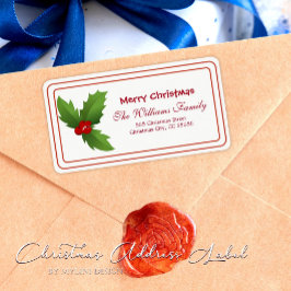 Simly Holly Berries Watercolor jul Adress Adressetikett