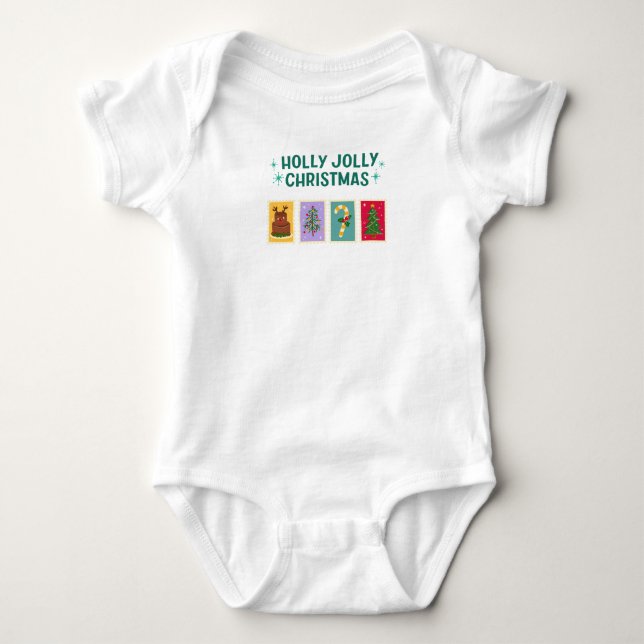 Simly Holly Jolly Helgdag jul Baby Shirt T (Framsida)