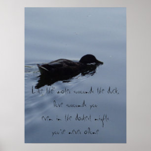 Simma ankan i inspirera citationstecken för sjö poster