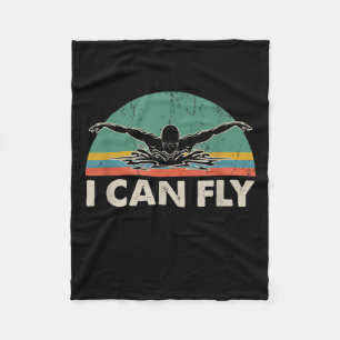 Simma att jag kan flyga med fina simmande gåvor fleecefilt