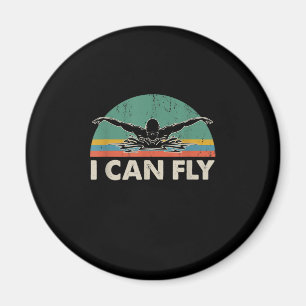 Simma att jag kan flyga med fina simmande gåvor magnet