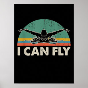 Simma att jag kan flyga med fina simmande gåvor poster