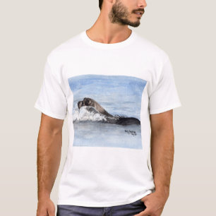 Simma babyen försegla, vattenfärgen tee shirt