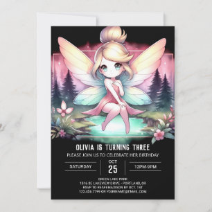 Simma barn Fairy Birthday Inbjudningar