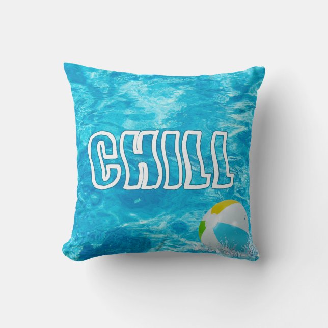 Simma Bassäng Chill Text Dekorativ kudde (Framsida)