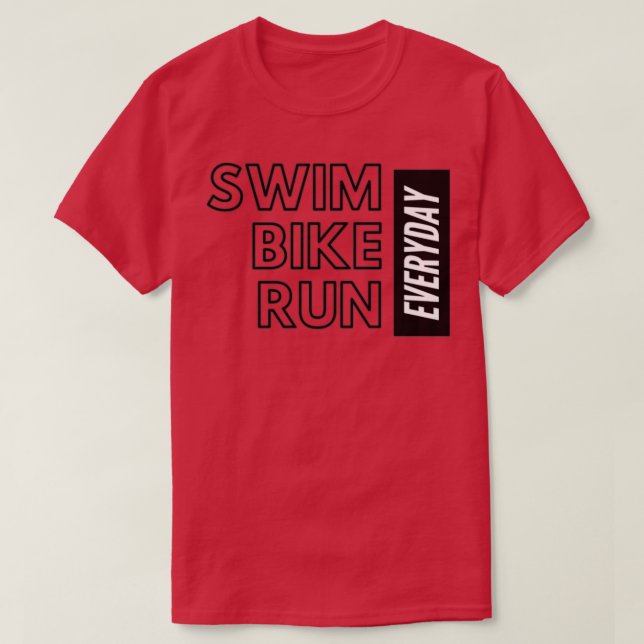 Simma Bike och Springa Dagens Triathlete T Shirt (Design framsida)