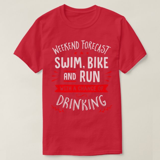 Simma Bike och Springa med en chans till helg T Shirt (Design framsida)