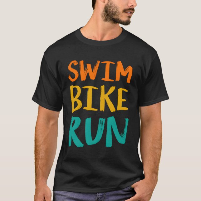 Simma Bike Springa Graphic Running Swimming Cyclin T Shirt (Framsida)