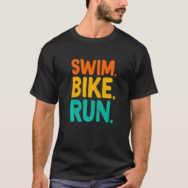 Simma Bike Springa Graphic Running Swimming Cyclin T Shirt (Framsida)