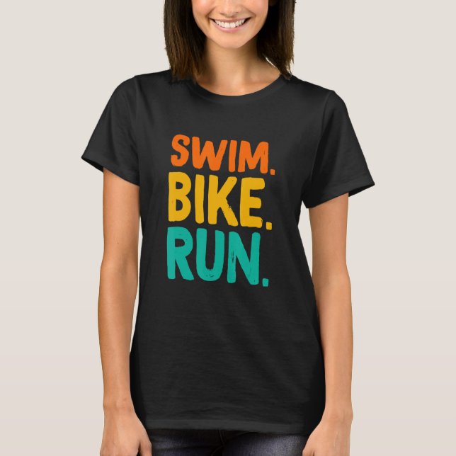 Simma Bike Springa Graphic Running Swimming Cyclin T Shirt (Framsida)