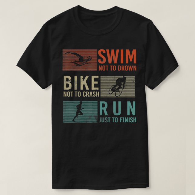 Simma Bike Springa Idrottsmans Design för Triathlo T Shirt (Design framsida)