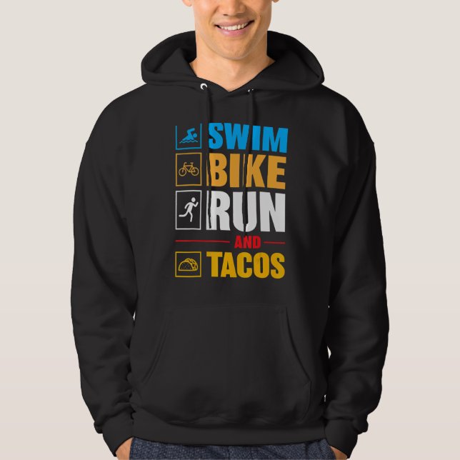 Simma Bike Springa & Tacos Fars dag Hoodie (Framsida)