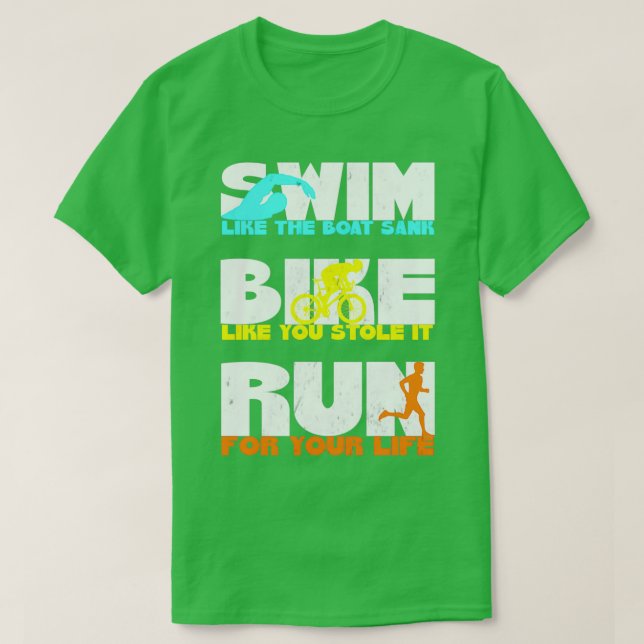 Simma Bike Springa Triathlon Grunge 3 T Shirt (Design framsida)