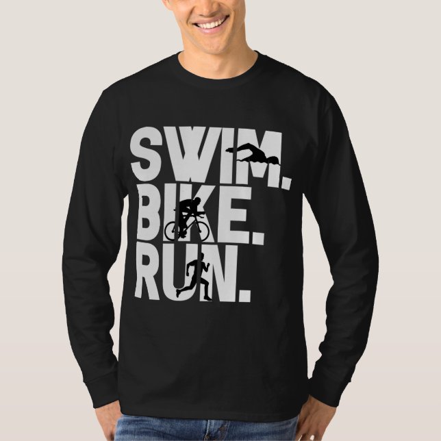 Simma Bike Springa Triathlon Triathlete Athletics  T Shirt (Framsida)