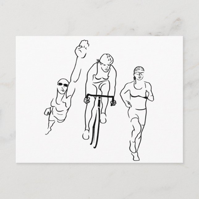 Simma Bike Springa Triathlon Woman Vykort (Framsida)