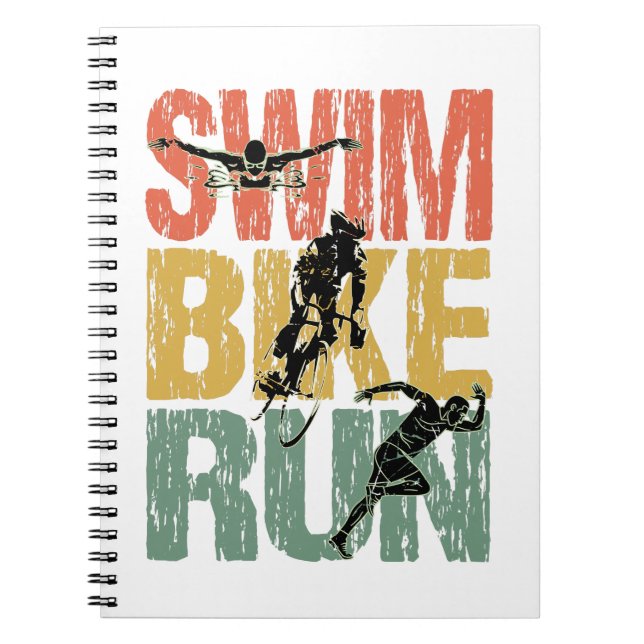 Simma Bike Springa - Vintage Triathlon Anteckningsbok (Framsidan)