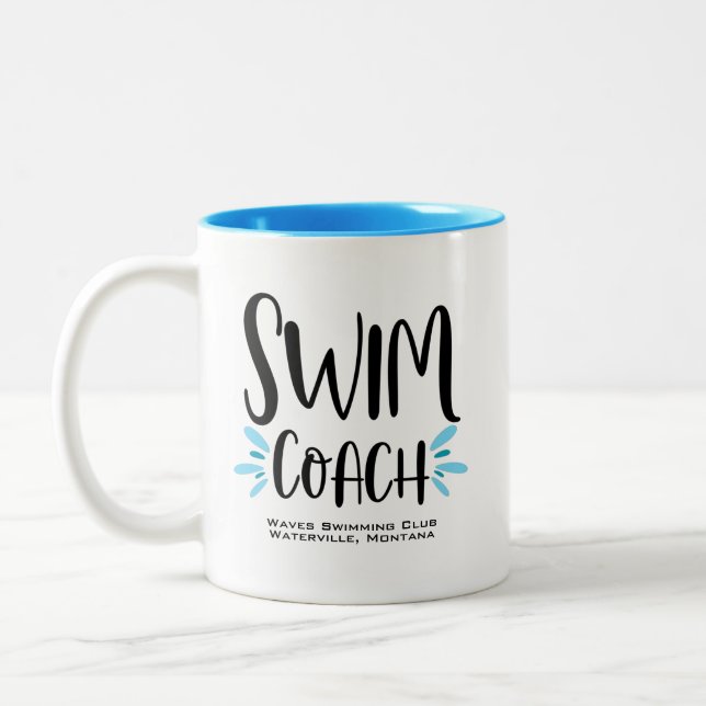 Simma Coach Cute Swimming Två-Tonad Mugg (Vänster)