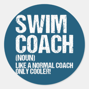 Simma Coach Definition Swimming Teacher Runt Klistermärke
