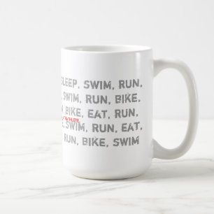Simma cykel, springa - I-förmiddag en Triathlete Kaffemugg