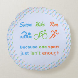 Simma cykel springa-paternerad triathlon rund kudde