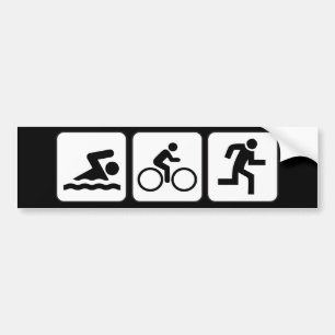 Simma cykel, springa - Triathlon Bildekal