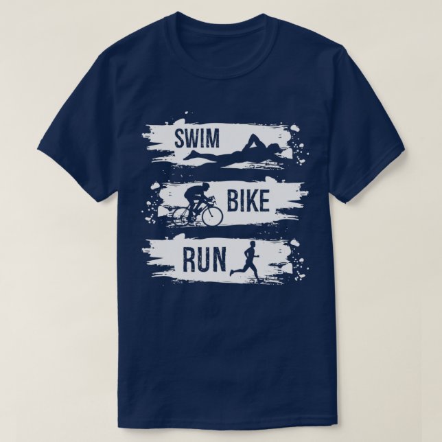 Simma cykel springa triathlon simmande 2 t shirt (Design framsida)