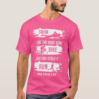 Simma cykel springa triathlon simning t shirt