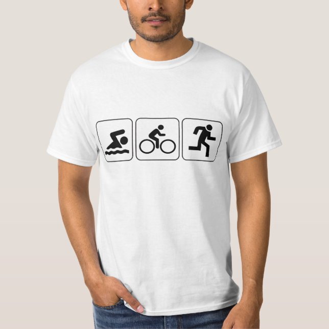 Simma cykel, springa - Triathlon T-shirt (Framsida)