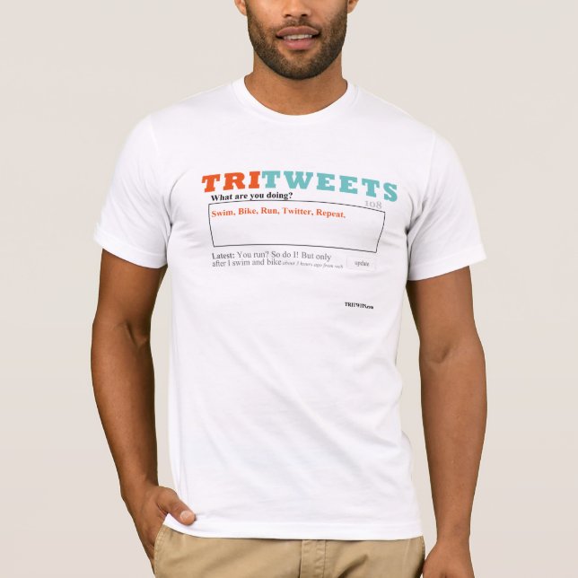 Simma cykel, springa, Twitter, repetition T Shirt (Framsida)