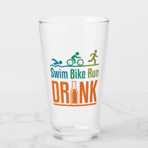 Simma Cykla Spring Drick Rolig Triathlon Dricka Glaskopp