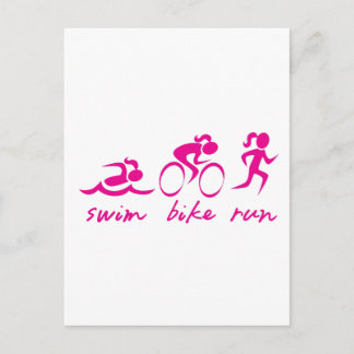 Simma Cykla Spring Tri Flicka Vykort