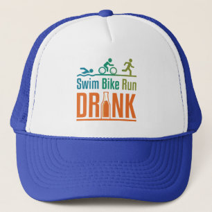 Simma Cykla Springa Dricka Rolig Triathlon Drickan Keps