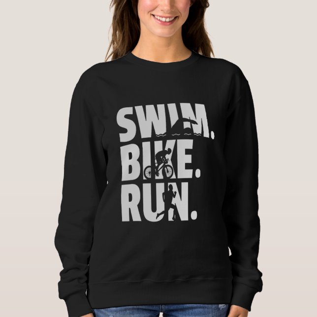 Simma Cykla Springa Grafisk Löpning Simning Cyklin T Shirt (Framsida)