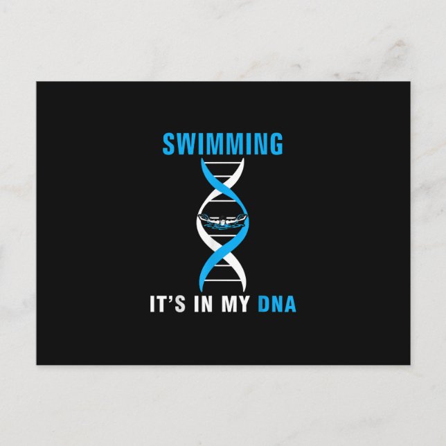 Simma den i mitt DNA funny SwimerSwim Coola Kärlek Meddelande Vykort (Framsida)