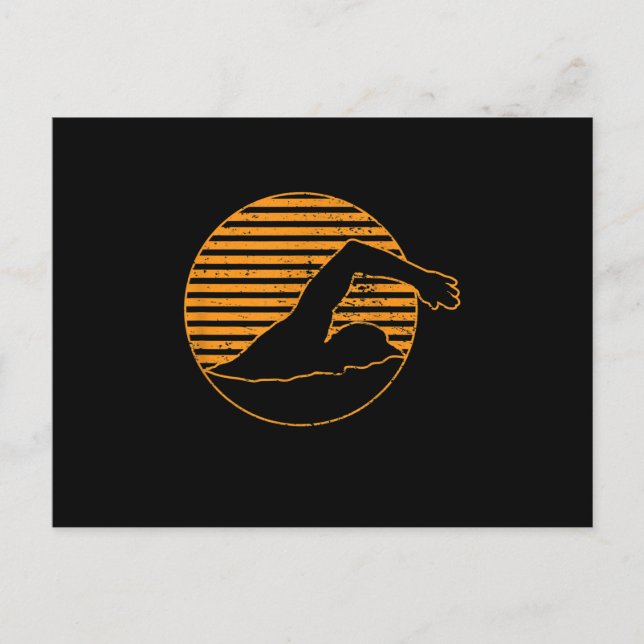 Simma designgåva för simning av Älskare Meddelande Vykort (Framsida)