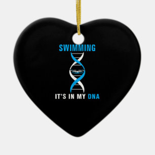 Simma dess i min DNA-funny SwimerSwim Coola Kärlek Julgransprydnad Keramik