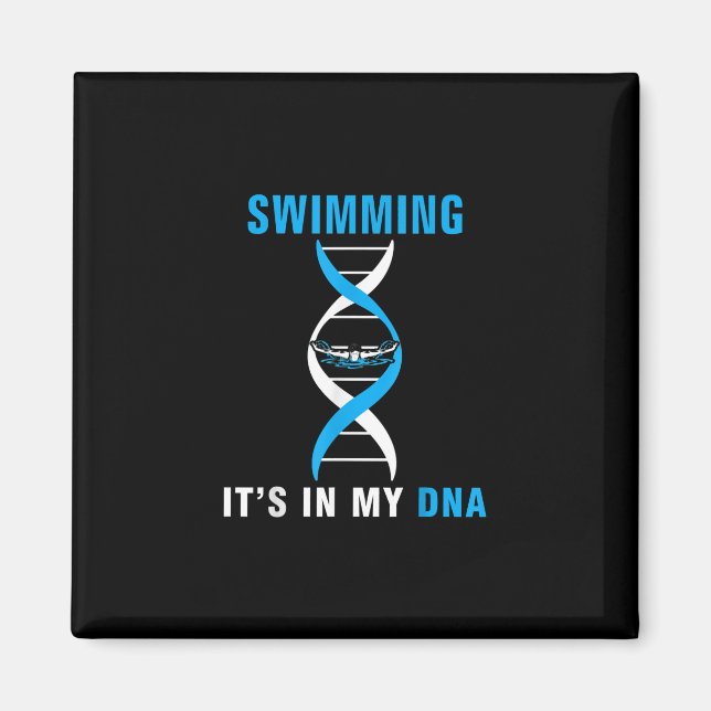 Simma dess i min DNA-funny SwimerSwim Coola Kärlek Magnet (Framsidan)