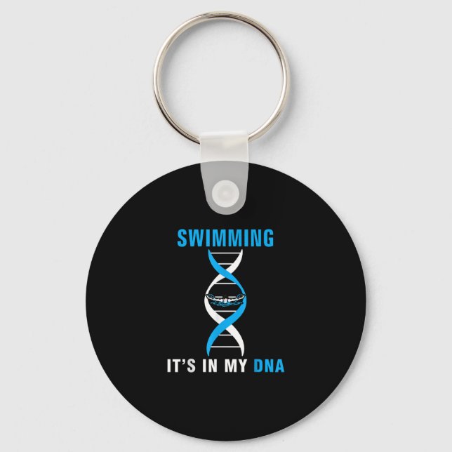 Simma dess i min DNA-funny SwimerSwim Coola Kärlek Nyckelring (Framsida)