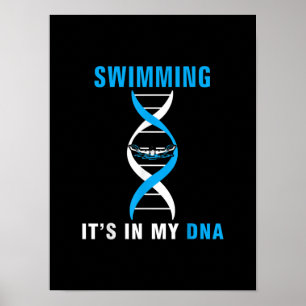 Simma dess i min DNA-funny SwimerSwim Coola Kärlek Poster