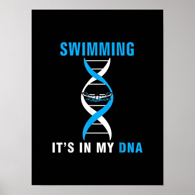 Simma dess i min DNA-funny SwimerSwim Coola Kärlek Poster (Framsidan)