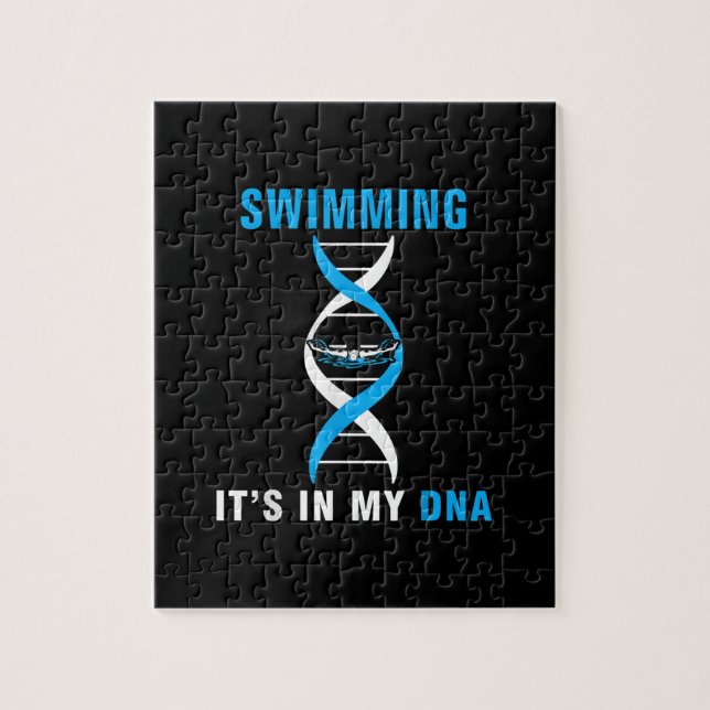 Simma dess i min DNA-funny SwimerSwim Coola Kärlek Pussel (Vertikal)