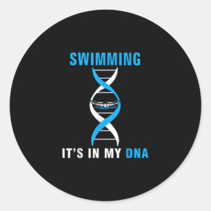 Simma dess i min DNA-funny SwimerSwim Coola Kärlek Runt Klistermärke
