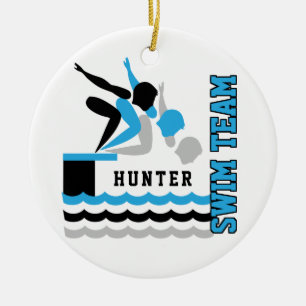 Simma/Dive Team - Baby blue -Boy Julgransprydnad Keramik